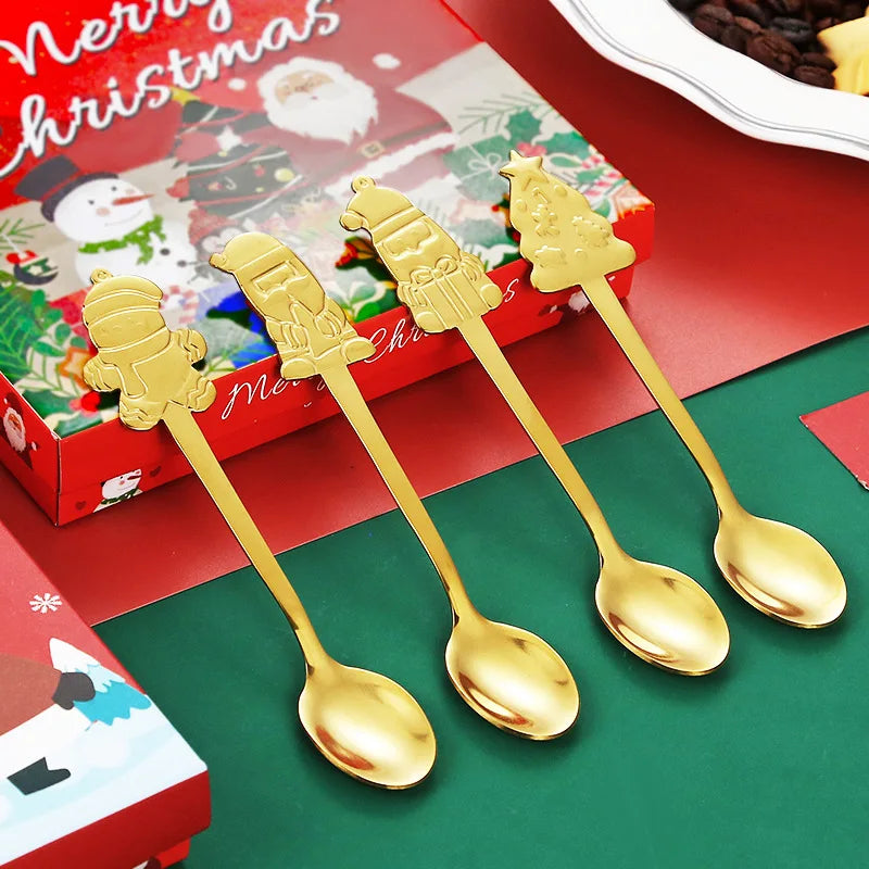 Christmas Coffee Spoon Stainless Steel – Nordic Dessert Spoon Gift Set