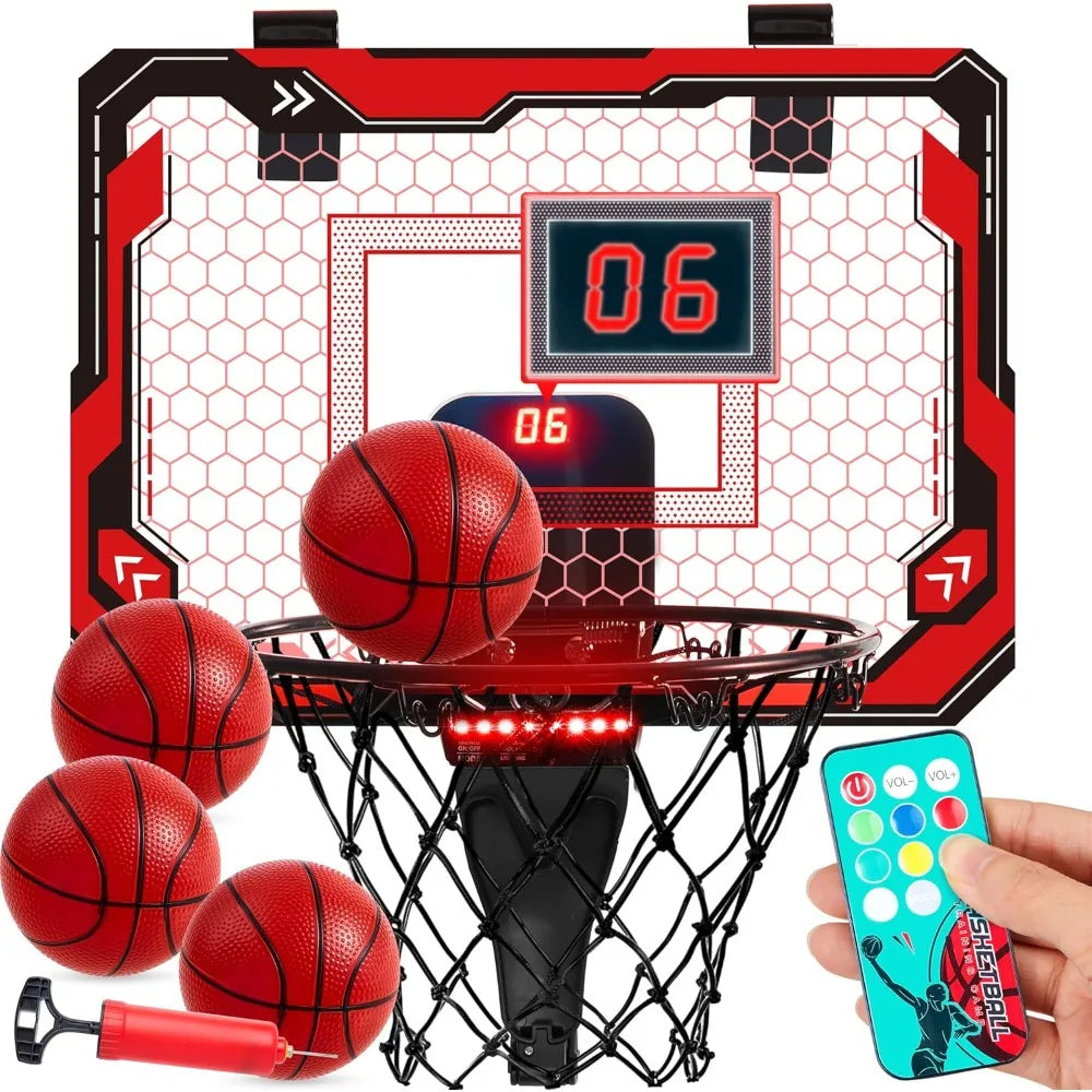 Mini Basketball Hoop | Light-Up Over the Door Hoop for Kids