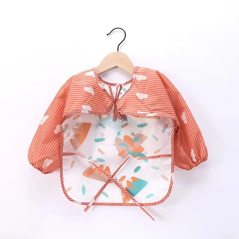 Baby Waterproof Long Sleeve Bib Smock Apron for Toddlers