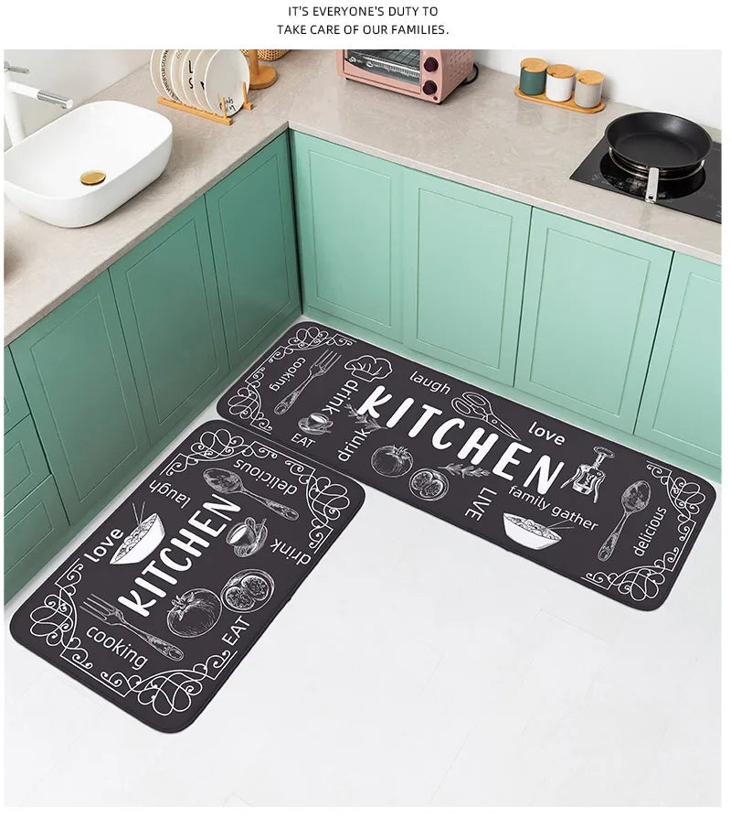 VIKAMA Kitchen Floor Mat UK Absorbent Non-Slip Waterproof Rug