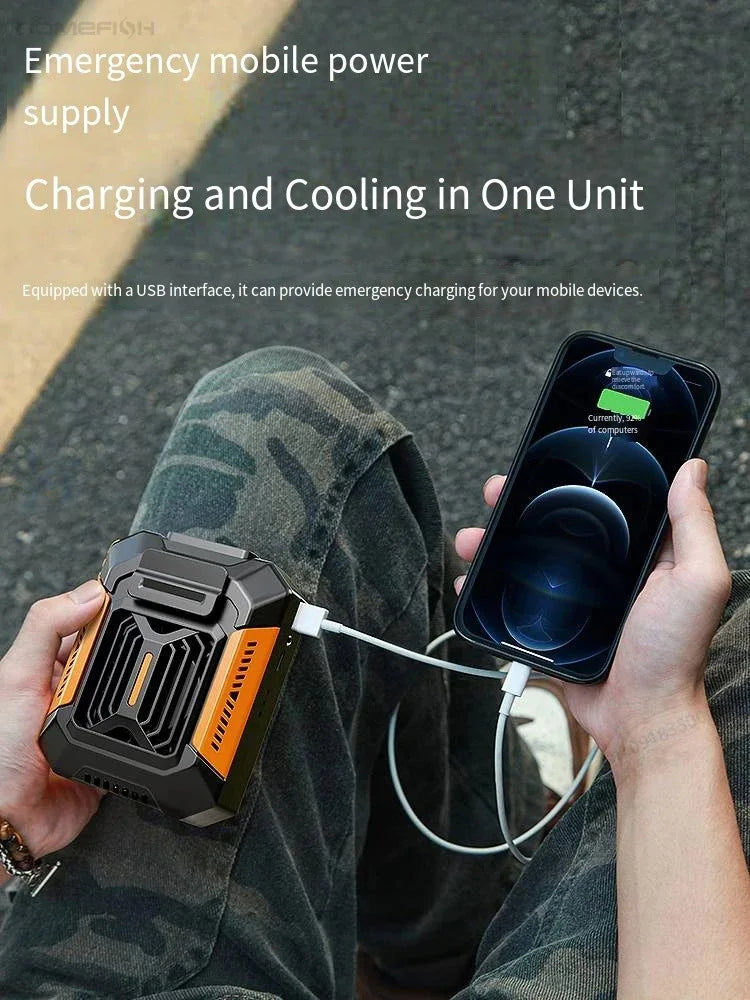 HOMFISH Belt Clip Fan Portable Wearable USB Fan & Power Bank