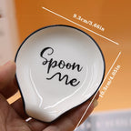 Ceramic Spoon Rest White Utensil Holder