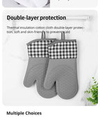 Silicone Insulated Gloves Heat Resistant Anti-Slip Kitchen Oven Mitts