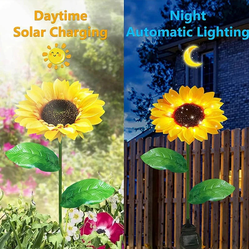 Solar Sunflower LED Garden Lights for Waterproof Lawn Decor