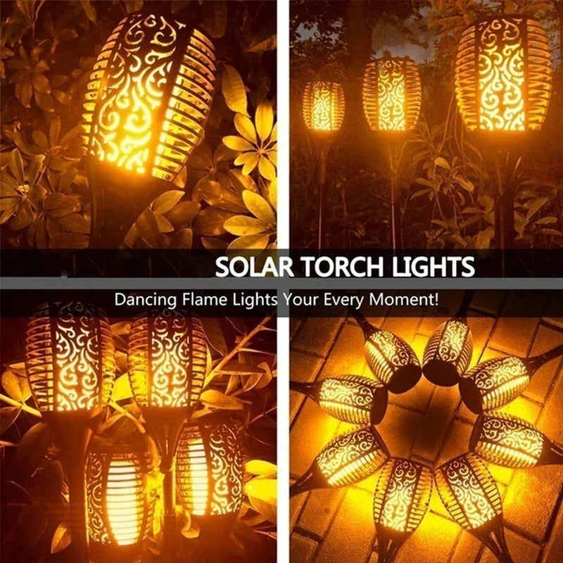 Solar Flame Torch Lights Waterproof Garden Décor