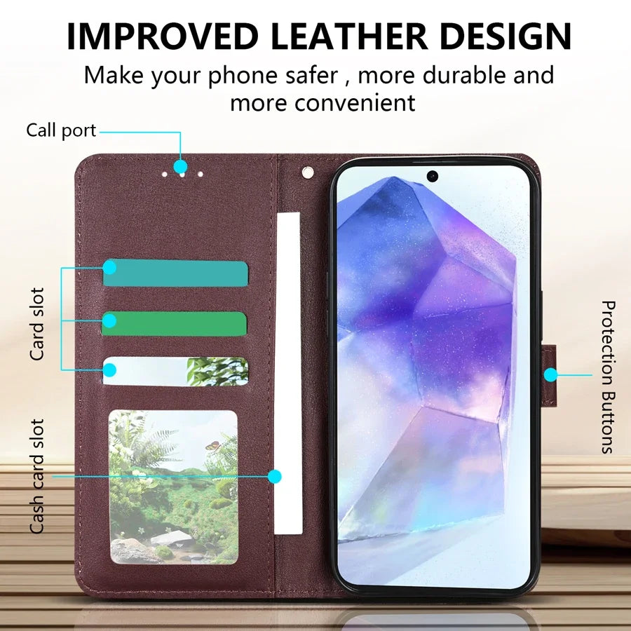 Wallet Flip Leather Case for Samsung Galaxy A Series 5G Phones