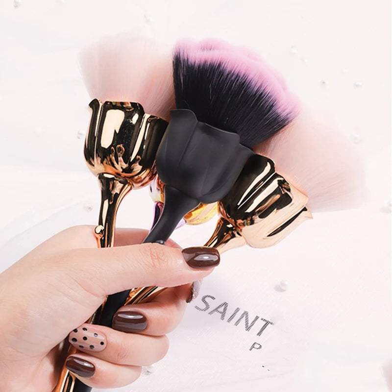 Flower Nail Brush Rose Shape Manicure Brush for Nail Art Cleaning