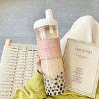 850ml Pearl Milk Tea Cup Cute Large Capacity Straw Water Bottle