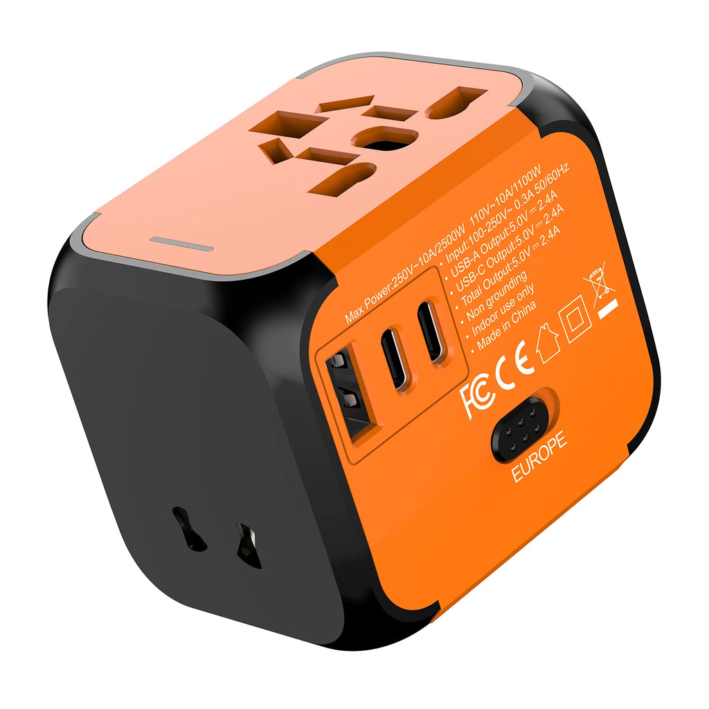 Universal Multi Function Travel Adapter USB C Fast Charger International Plug