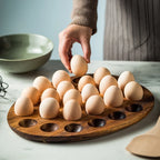 Wooden Egg Holder Rustic Egg Storage Rack