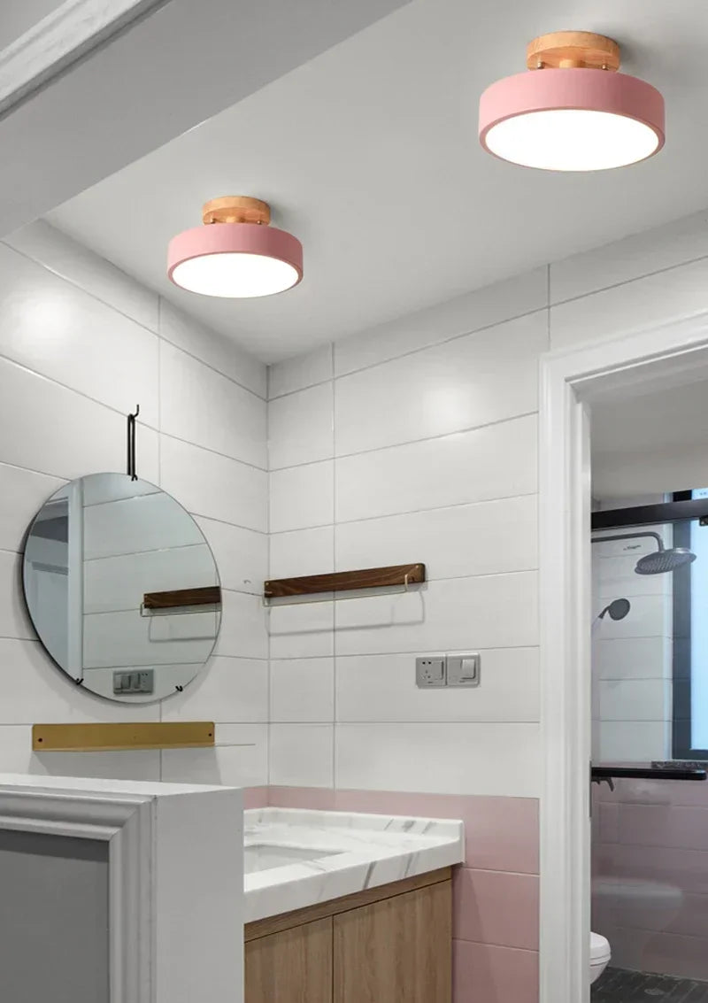 Nordic Wood Ceiling Lamp for Hallway & Bedroom Décor