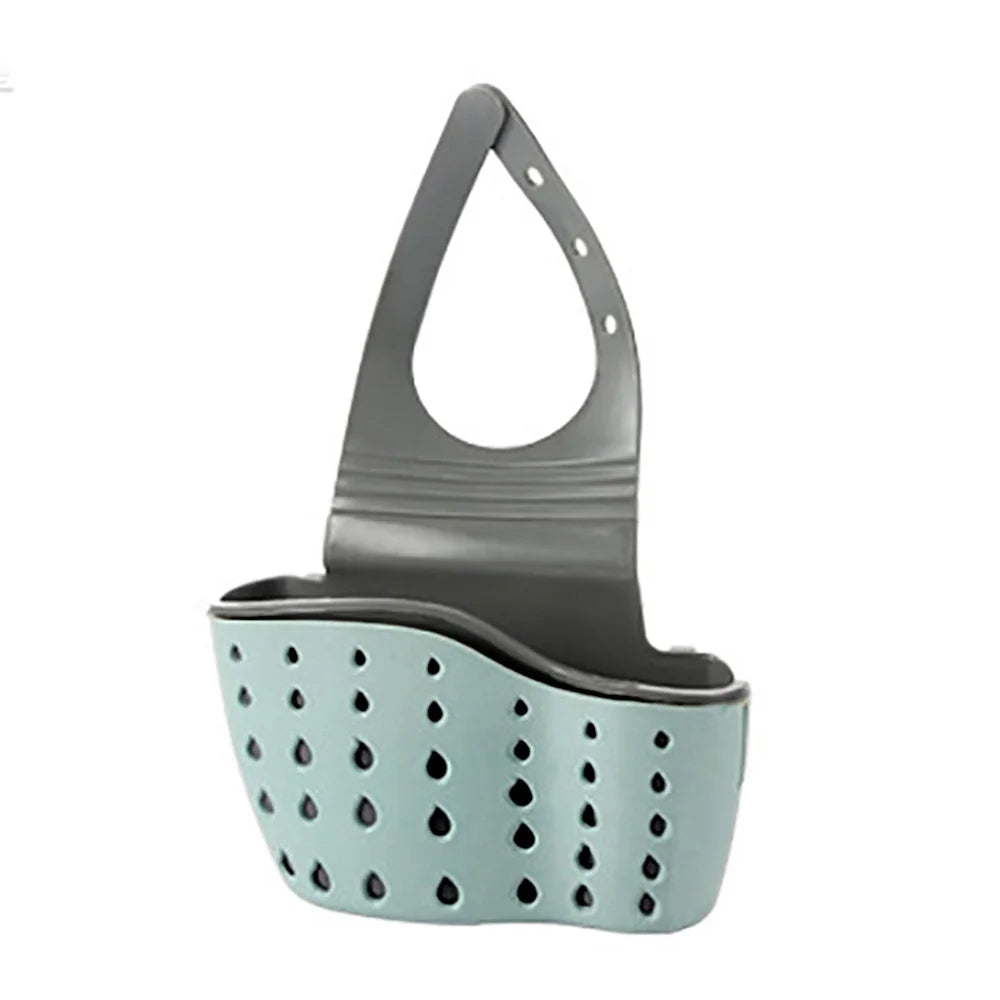 Adjustable Kitchen Sink Holder Faucet Hanging Soap & Sponge Organizer