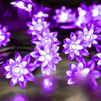Solar Lotus Flower Fairy Lights Outdoor Garden Decor