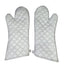 Long Heat Resistant Oven Mitts – Silver Anti-Scald Kitchen Gloves (1 Pair)