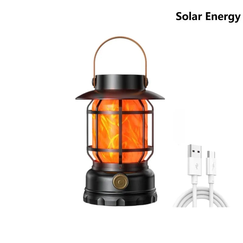 2-in-1 Solar Camping Lantern USB Rechargeable Light