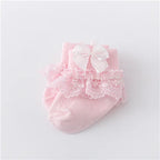Newborn Baby Girl Lace Socks Princess Bow Cotton Socks 0-24M