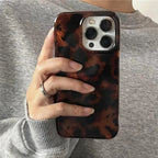 Retro Leopard Print Laser Case for iPhone 17 16 15 14 13 12 Pro Max
