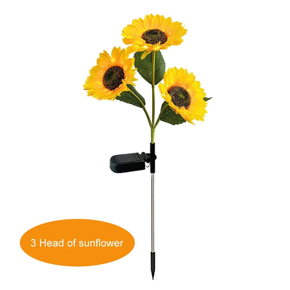 Solar Sunflower LED Garden Lights for Waterproof Lawn Decor