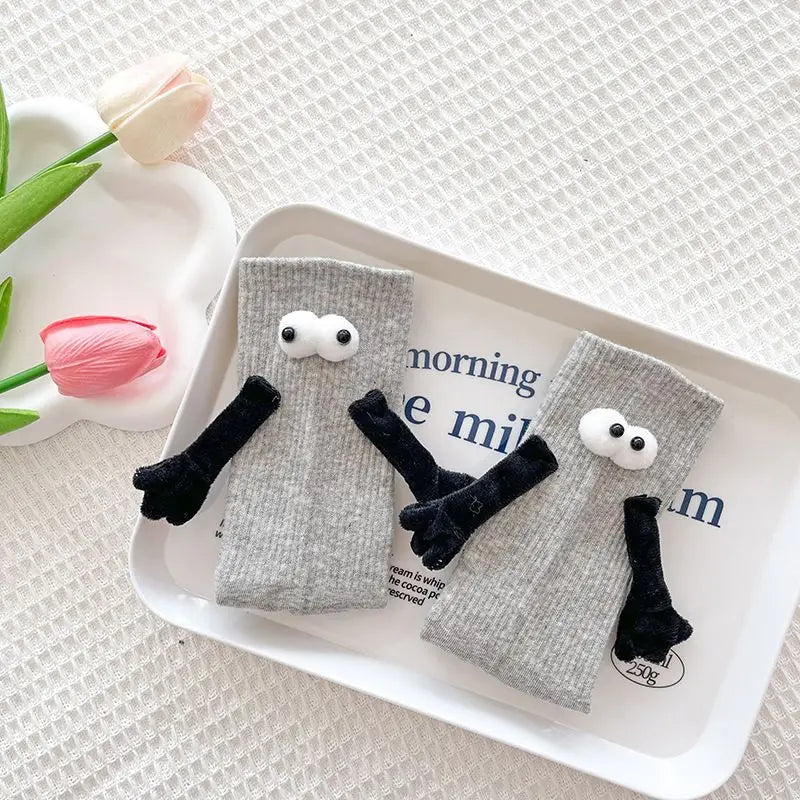 Magnetic Holding Hands Socks Funny Couple Gift Men Women Socks