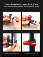 USB Rechargeable Waterproof LED Bike Tail Safety Light