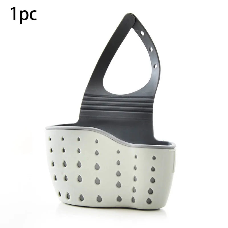 Adjustable Sink Hanging Basket Faucet Sponge & Soap Organizer
