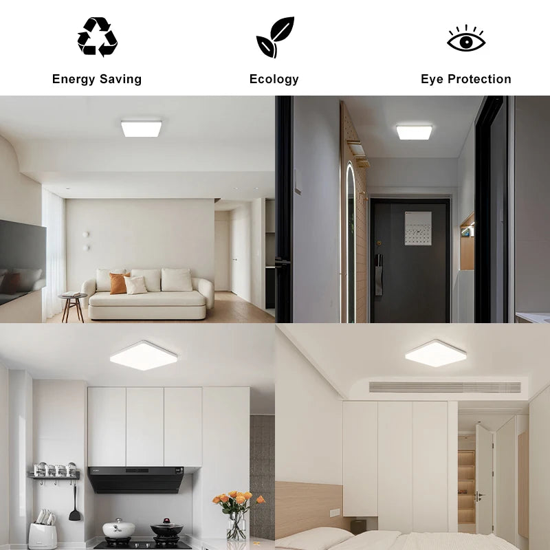 Square LED Ceiling Light for Bedroom, Kitchen & Bathroom