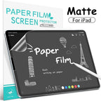 Matte screen protector for iPad with packaging displaying 'Paper Film' text.