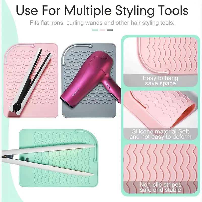 Plus Size Silicone Heat Resistant Mat for Flat Iron Curling Hair Tools