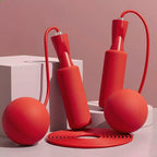 Cordless Skipping Rope Weighted Ball | Indoor Fat Burning Fitness