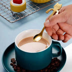Cute Cat Shape Stainless Steel Coffee Spoon Mini Dessert Teaspoon