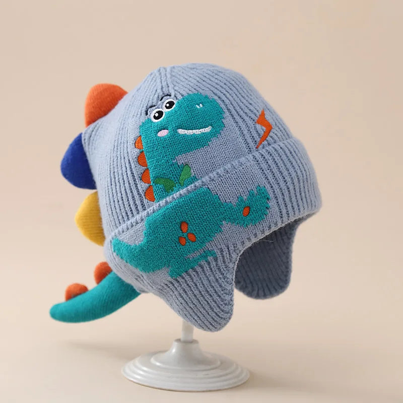 3D Dinosaur Kids Winter Hat Warm Ear Protection Beanie
