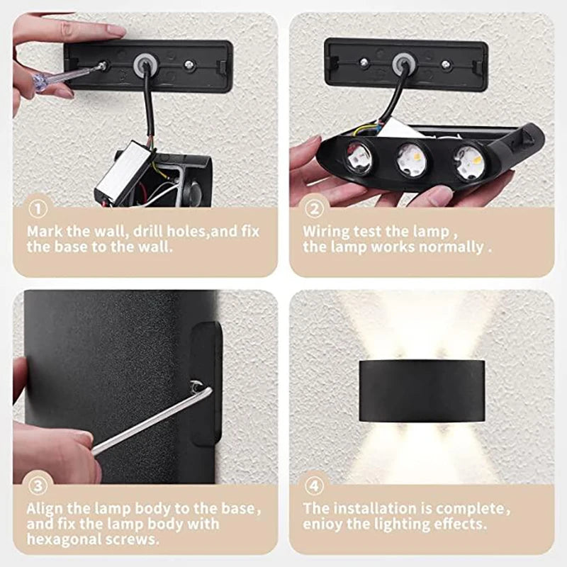 Modern LED Wall Sconce Up Down Indoor Outdoor Light
