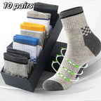 10 Pairs Men's Bamboo Fiber Socks Breathable Cotton Sports & Business Sox