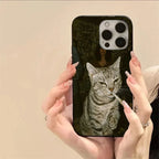 Fashion Kitten Pattern Case for iPhone 11 12 13 14 15 16 17 Pro Max