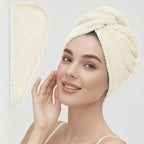 Absorbent Hair Towel Wrap Button Fast Dry Hair Turban for Women