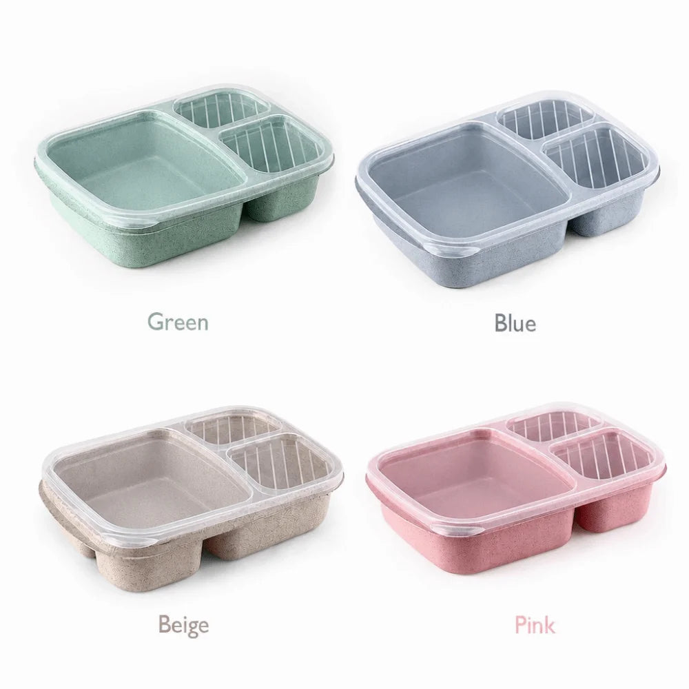 Eco-Friendly Wheat Straw Lunch Box Portable Compartment Food Storage Box