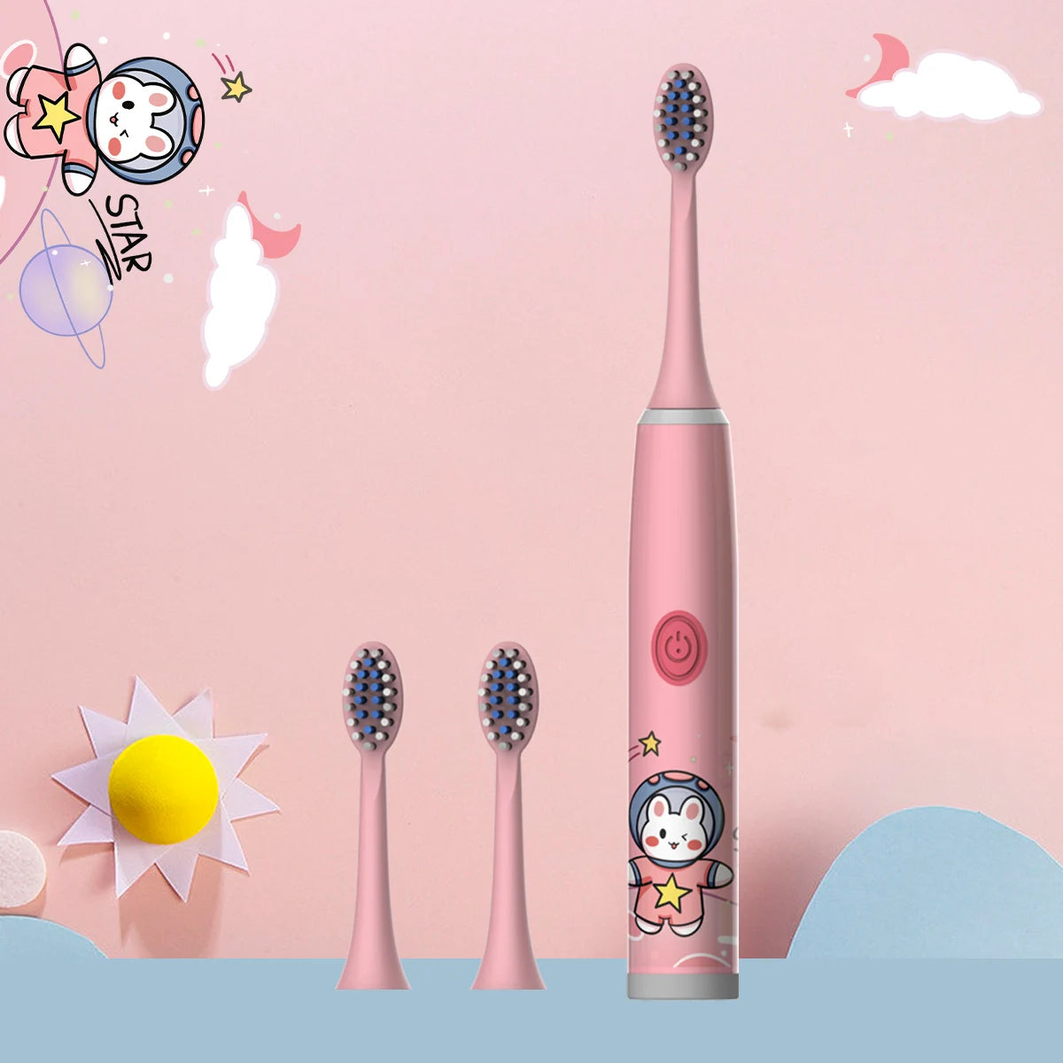 Kids Electric Toothbrush Cartoon Space Series Soft Cleaning Brush