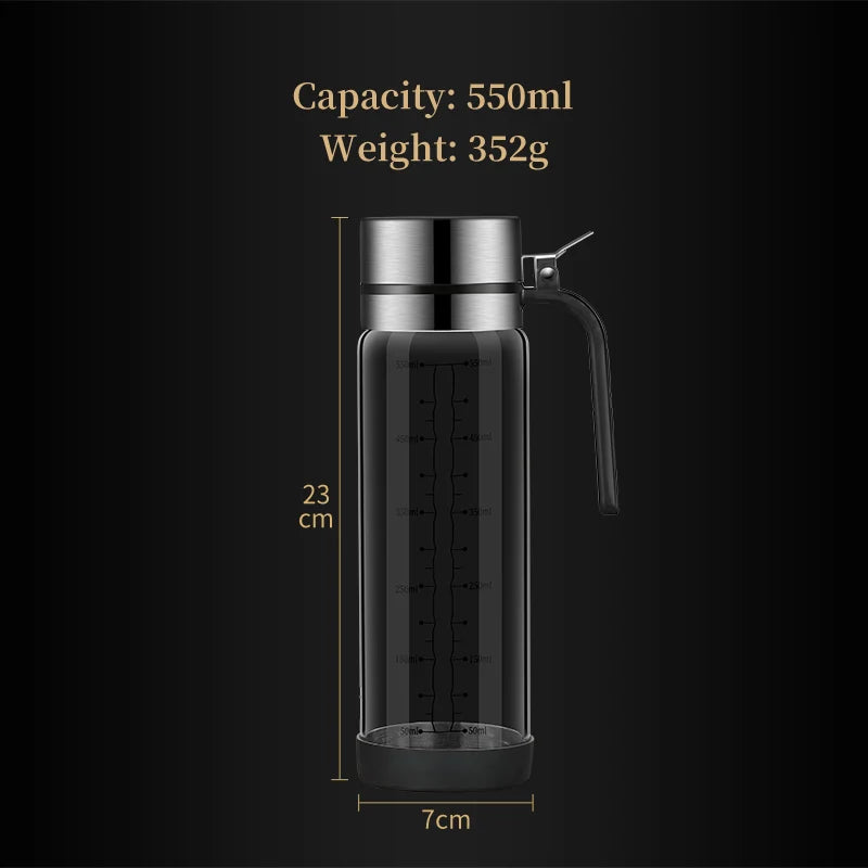 Glass Oil Bottle & Seasoning Set Leakproof Soy Sauce & Vinegar Pot