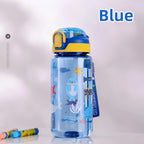 600ml Dinosaur Kids Water Bottle Leakproof Straw Cup