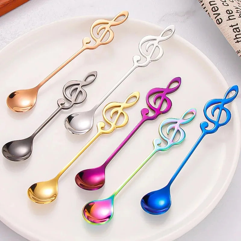 Musical Notes Spoon 304 Stainless Steel – Creative Coffee & Dessert Spoon