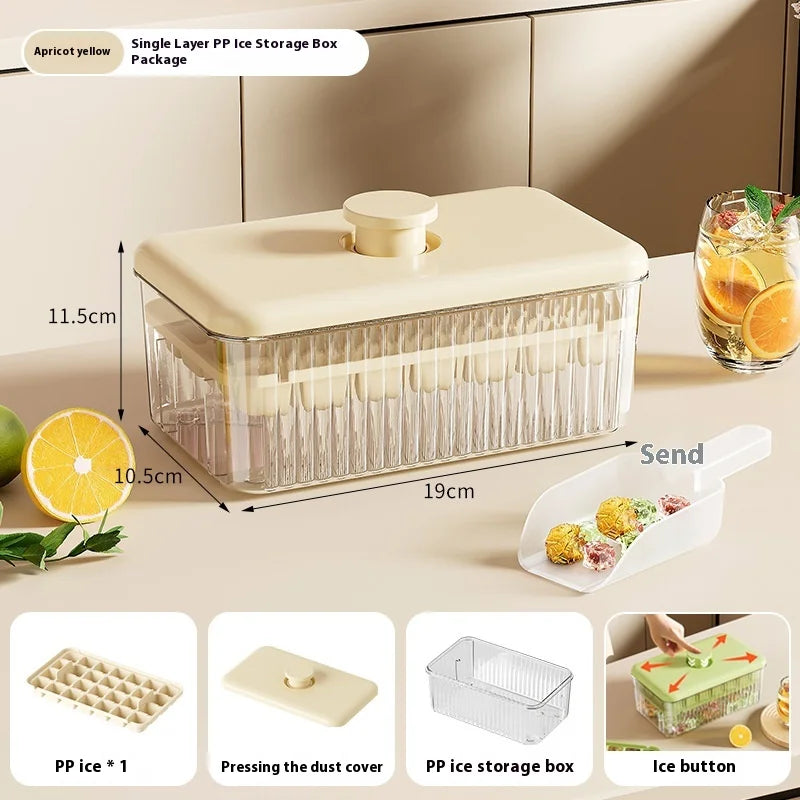 Press-to-Release Ice Cube Tray Large Capacity Food Grade Freezer Mold