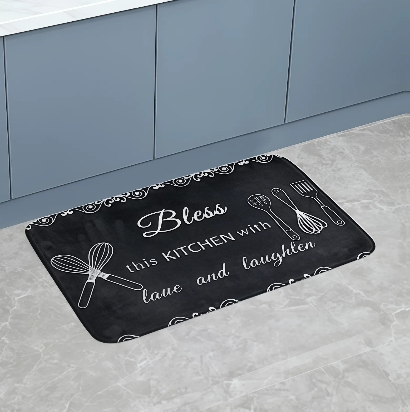 VIKAMA Kitchen Floor Mat Non-Slip Absorbent Decorative Sink Carpet Rug Secondary image