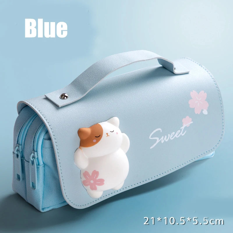 3D Kawaii Pencil Case Cute Waterproof Decompression Pen Pouch