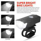 USB Rechargeable Bike Light Set with Front & Tail Light