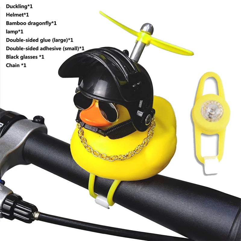 Cartoon Yellow Duck Bike Bell LED Helmet Duck Bicycle Accessory