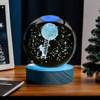 3D Astronaut Moon Landing Crystal Ball Night Light