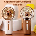 Portable Capybara Mini Fan USB Rechargeable 3-Speed Cooling Fan