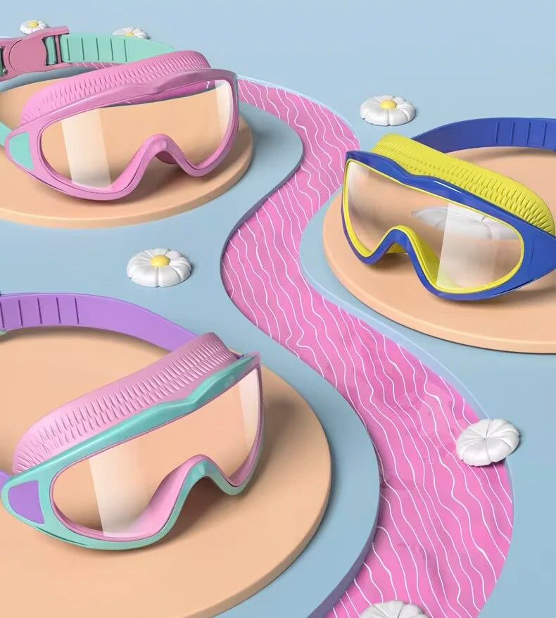 Kids Swimming Goggles Anti-Fog UV Protection Wide View