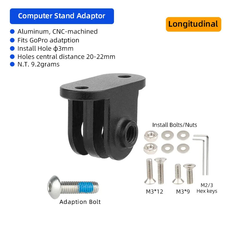 Aluminium Bike Computer Mount GPS Speedometer GoPro Handlebar Bracket