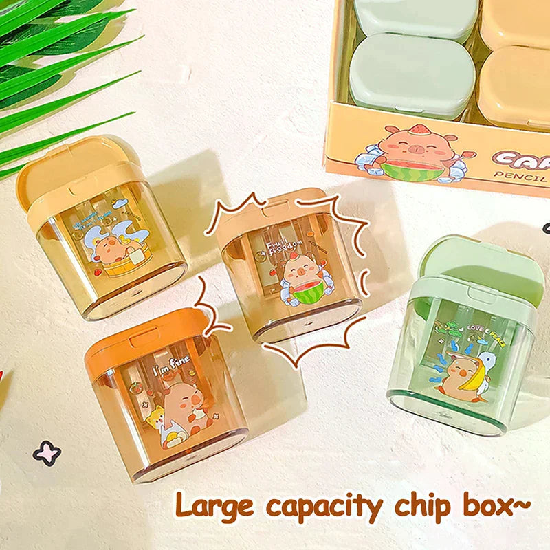 Cute Capybara Double Hole Pencil Sharpener Mini Gift